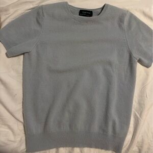 Ralph Lauren Cashmere Sweater Small Womens light Blue Short Sleeve petite